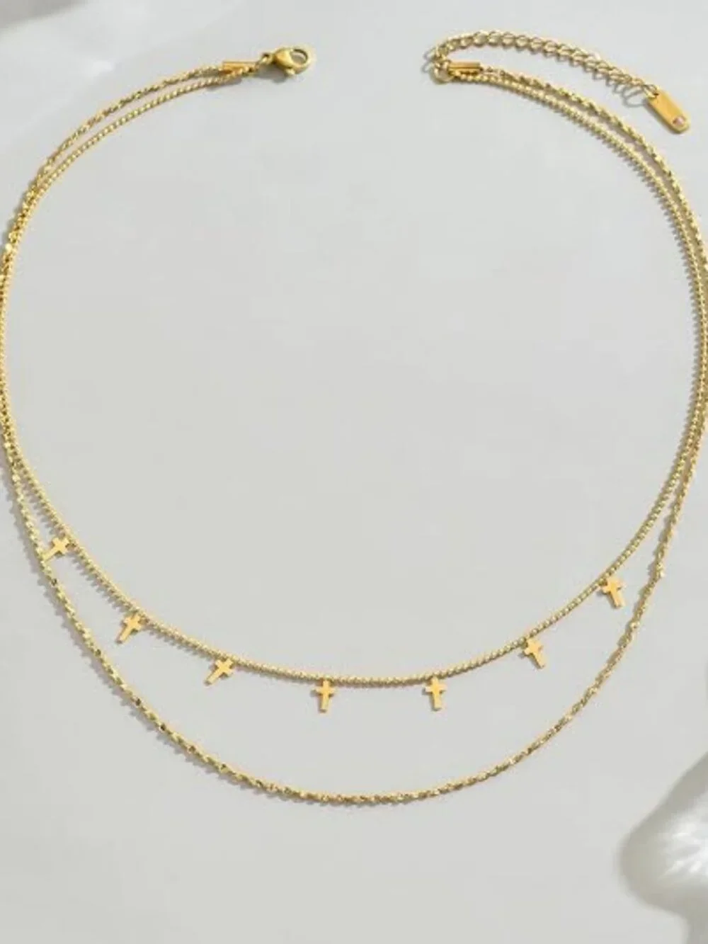18K Gold Plated Star Cross Heart Charm Choker Necklace for Women | Dainty Layere